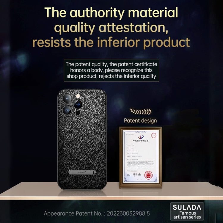 SULADA Invisible Bracket Leather Back Cover Phone Case, For iPhone 13, For iPhone 13 Pro, For iPhone 13 Pro Max