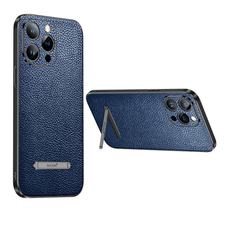 SULADA Invisible Bracket Leather Back Cover Phone Case, For iPhone 13, For iPhone 13 Pro, For iPhone 13 Pro Max