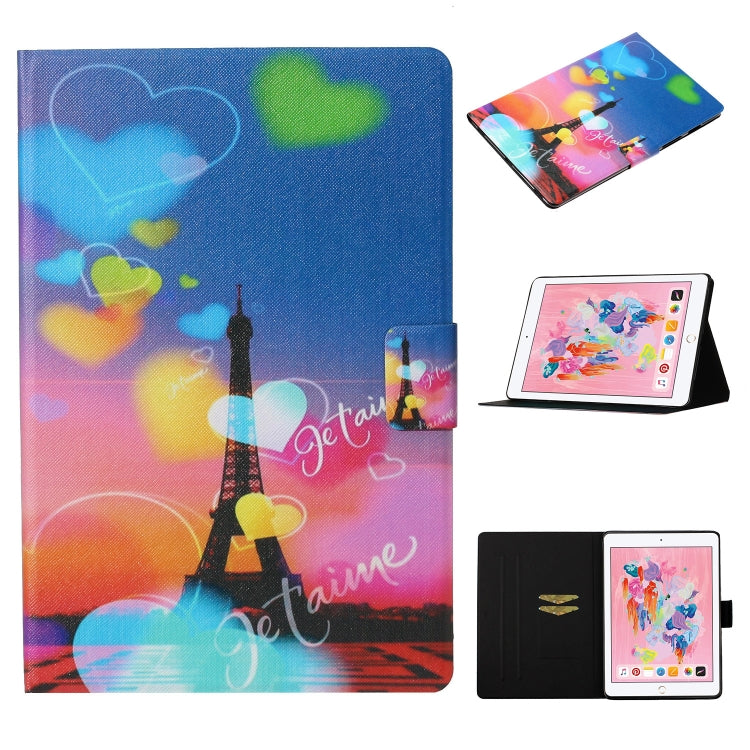 Coloured Drawing Pattern Horizontal Flip Leather Case with Holder & Card Slot & Sleep / Wake-up Function, For iPad Air / Air 2, For iPad 9.7 (2018) & (2017)