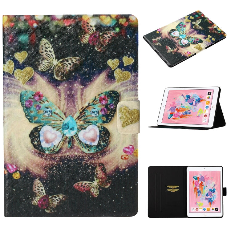 Coloured Drawing Pattern Horizontal Flip Leather Case with Holder & Card Slot & Sleep / Wake-up Function, For iPad Air / Air 2, For iPad 9.7 (2018) & (2017)