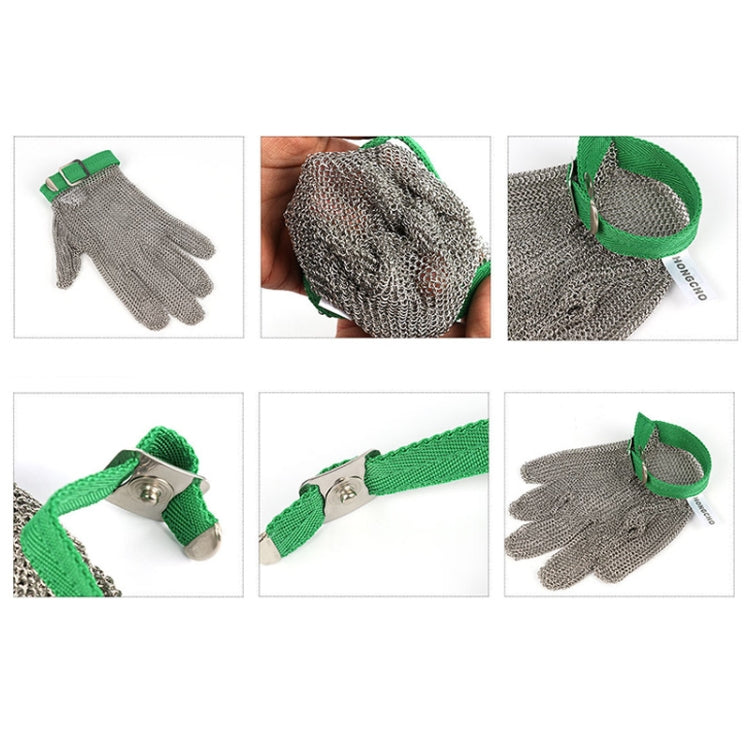 304 Stainless Steel 5 Fingers Steel Ring Anti-cutting Labor Protection Gloves, XXS, XS, S, M, L