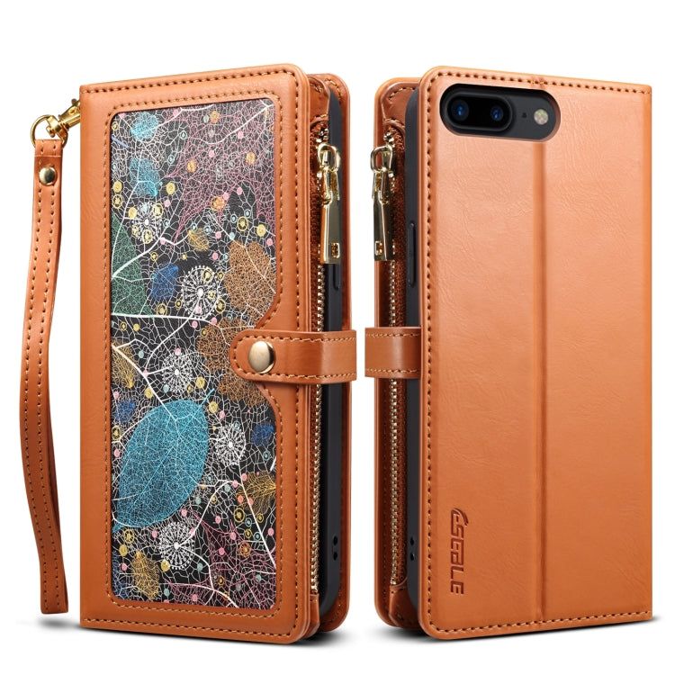 ESEBLE Star Series Lanyard Zipper Wallet RFID Leather Case, For iPhone XR, For iPhone 8 Plus / 7 Plus, For iPhone 6s / 6, For iPhone 6s Plus / 6 Plus