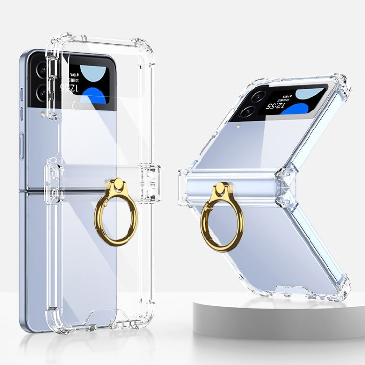 GKK Airbag Hinge Shockproof Phone Case with Ring Holder, For Samsung Galaxy Z Flip4
