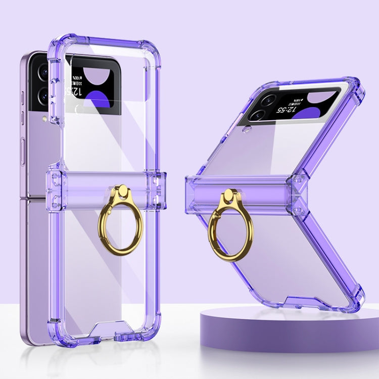 GKK Airbag Hinge Shockproof Phone Case with Ring Holder, For Samsung Galaxy Z Flip4