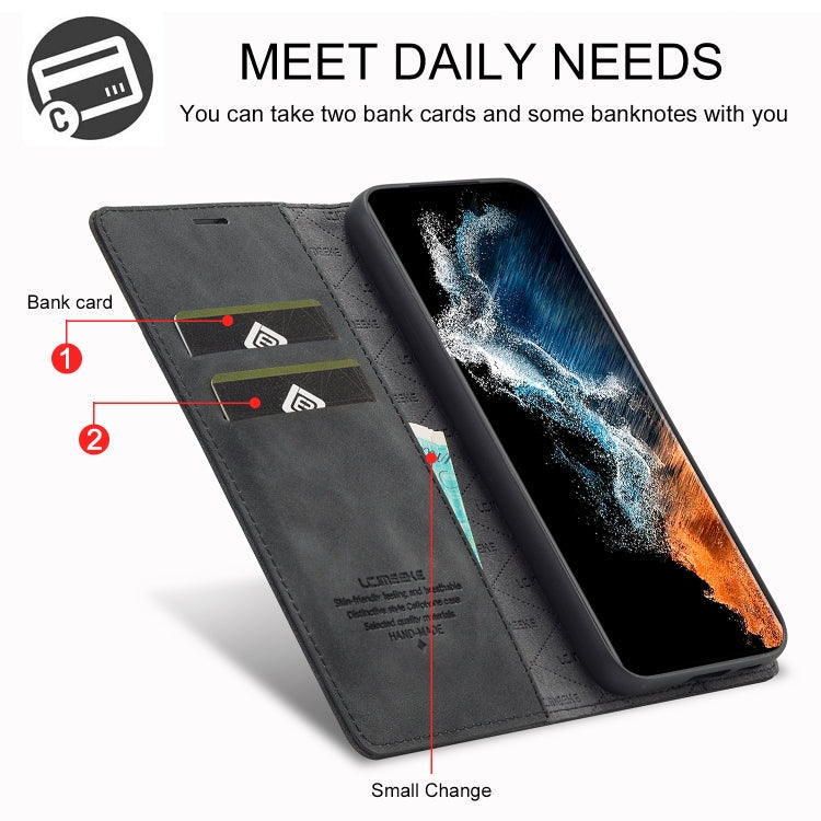 LC.IMEEKE Strong Magnetism Ultra-thin Matte Leather Phone Case, For Samsung Galaxy S23 5G, For Samsung Galaxy S23+ 5G