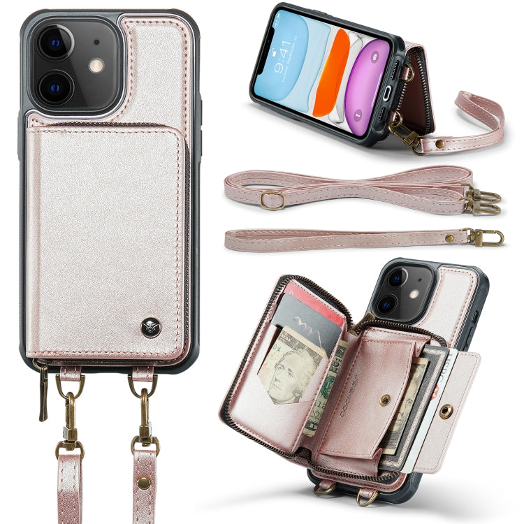 JEEHOOD C22 Series Zipper Wallet Leather Phone Case with Dual Lanyard, For iPhone 12 Pro Max, For iPhone 11, For iPhone 11 Pro, For iPhone 11 Pro Max