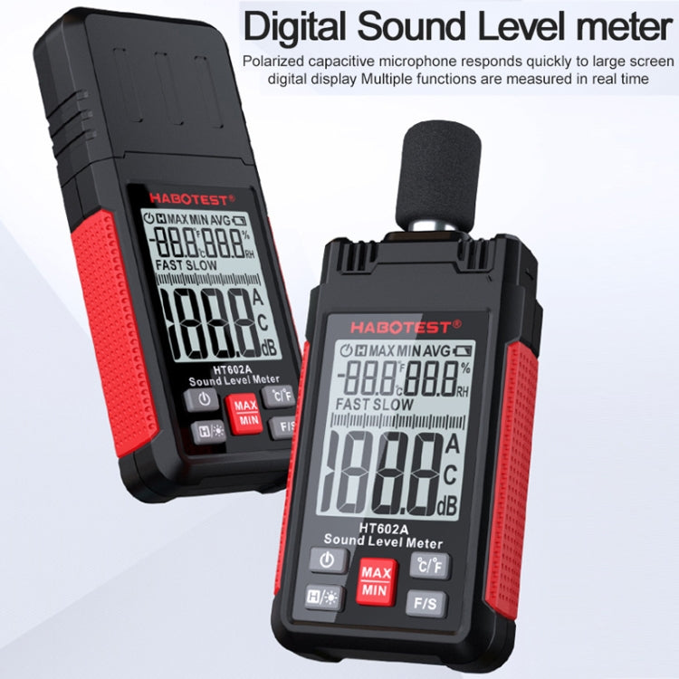 HABOTEST HT602A Multifunctional Digital Display Noise Decibel Tester, HT602