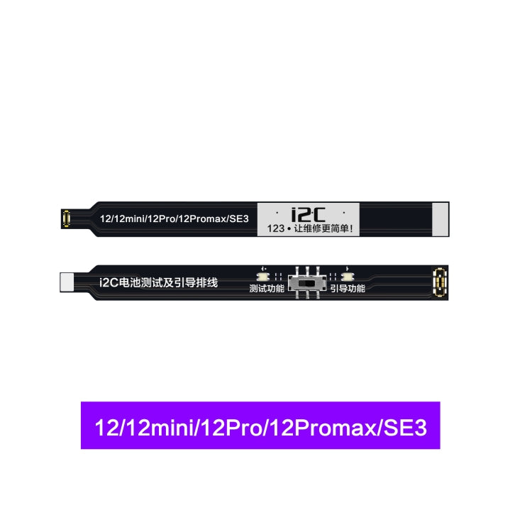 i2C Battery Boot Strap Test Flex Cable, For iPhone 5 SE / 6s / 6 Plus / 6s Plus / 7 / 7 Plus, For iPhone 8 / 8 Plus / X / XR / XS / XS Max / 11 Pro / 11 Pro Max, For iPhone 11 / SE2, For iPhone 12 mini / 12 / 12 Pro / 12 Pro Max / SE3                  ...