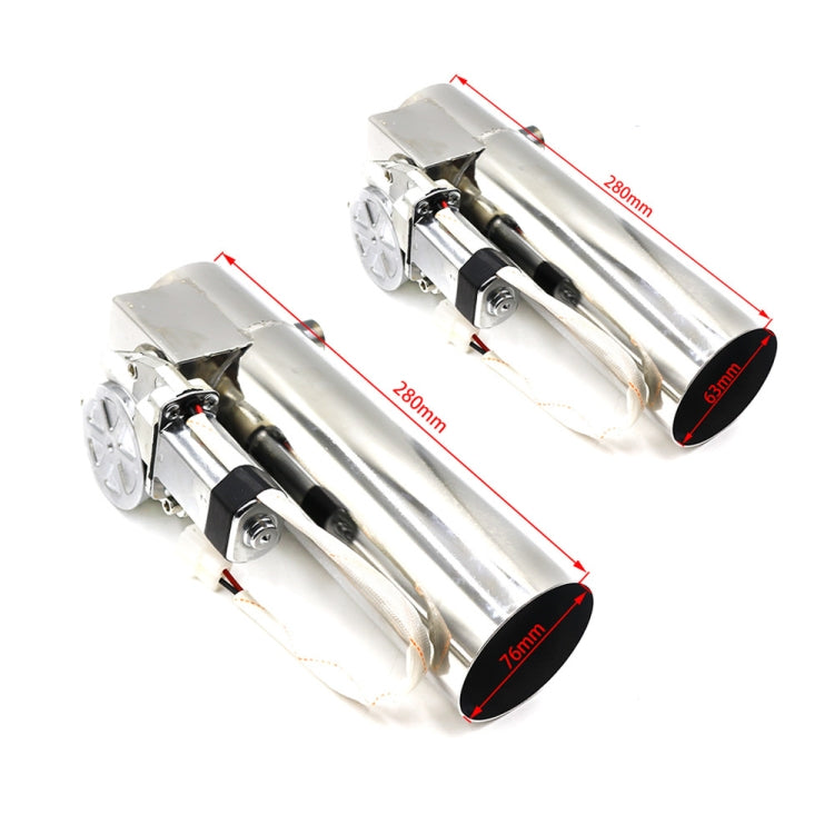 Car Stainless Steel Straight Pipe Remote Control Electric Exhaust Valve, 2.5 inch, 3 inch