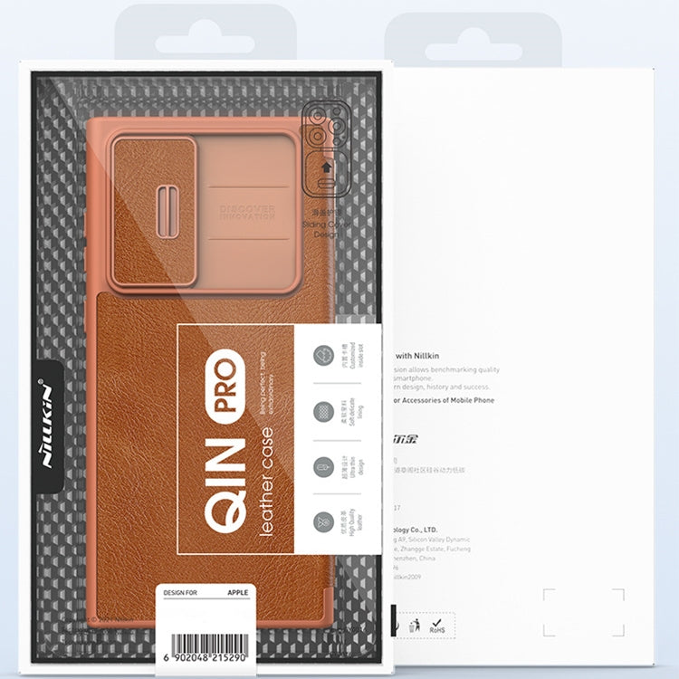 NILLKIN QIN Series Pro Sliding Camera Cover Design Leather Phone Case, For Samsung Galaxy S23+ 5G