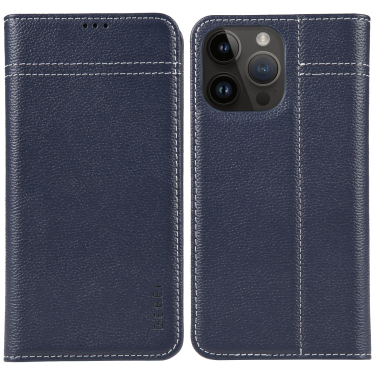 GEBEI Top-grain Horizontal Flip Leather Phone Case, For iPhone 14 Pro Max, For iPhone 14 Pro, For iPhone 14, For iPhone 14 Plus, For iPhone 13 Pro Max, For iPhone 13 Pro