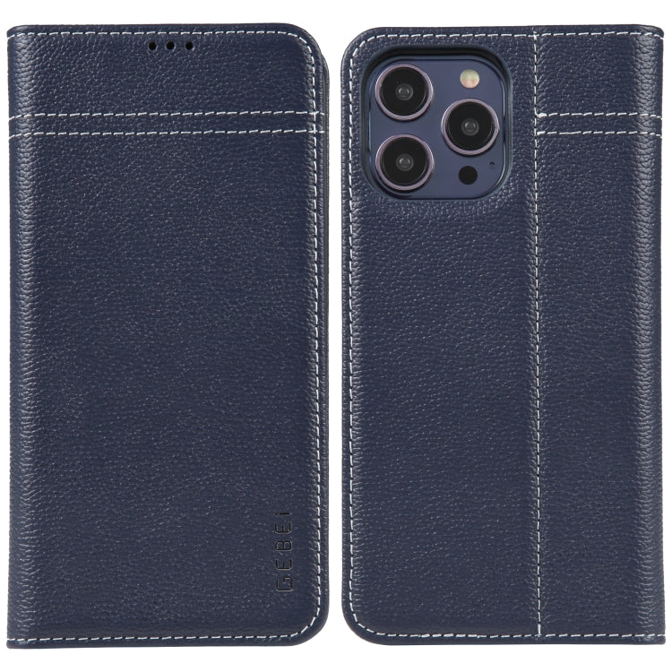 GEBEI Top-grain Horizontal Flip Leather Phone Case, For iPhone 14 Pro Max, For iPhone 14 Pro, For iPhone 14, For iPhone 14 Plus, For iPhone 13 Pro Max, For iPhone 13 Pro