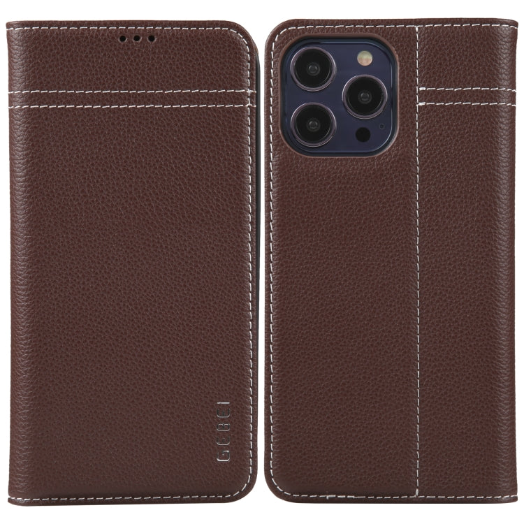 GEBEI Top-grain Horizontal Flip Leather Phone Case, For iPhone 14 Pro Max, For iPhone 14 Pro, For iPhone 14, For iPhone 14 Plus, For iPhone 13 Pro Max, For iPhone 13 Pro