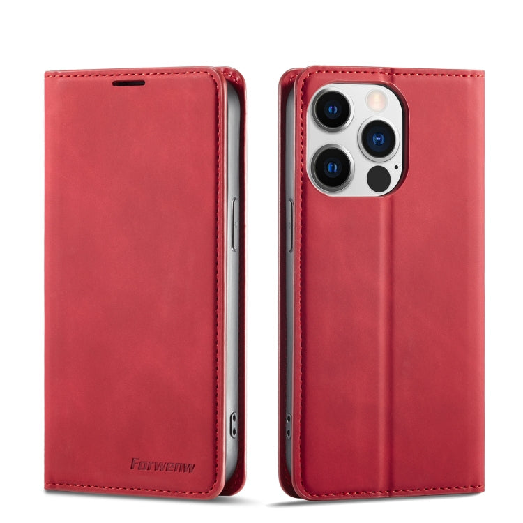 Forwenw Dream Series Oil Edge Strong Magnetism Leather Phone Case, For iPhone 14 Pro Max