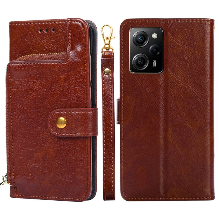 Zipper Bag Leather Phone Case, For Motorola Moto E13 4G, For OPPO A17k, For OPPO Reno8 T 4G, For Xiaomi Poco X5 Pro / Redmi Note 12 Pro Speed, For Honor X9a 5G