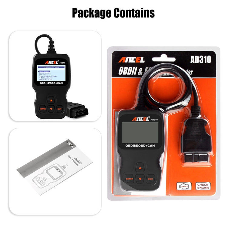 Ancel AD310 CAN OBD2 Car Engine Fault Diagnosis Tool, AD310