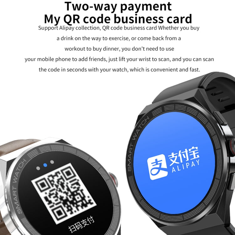 BM01 1.45 inch Silicone Band IP68 Waterproof Smart Watch Support Bluetooth Call / NFC, Silicone Band (Silver), Silicone Band (Black)