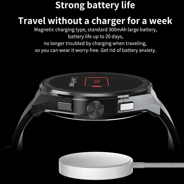 BM01 1.45 inch Silicone Band IP68 Waterproof Smart Watch Support Bluetooth Call / NFC, Silicone Band (Silver), Silicone Band (Black)
