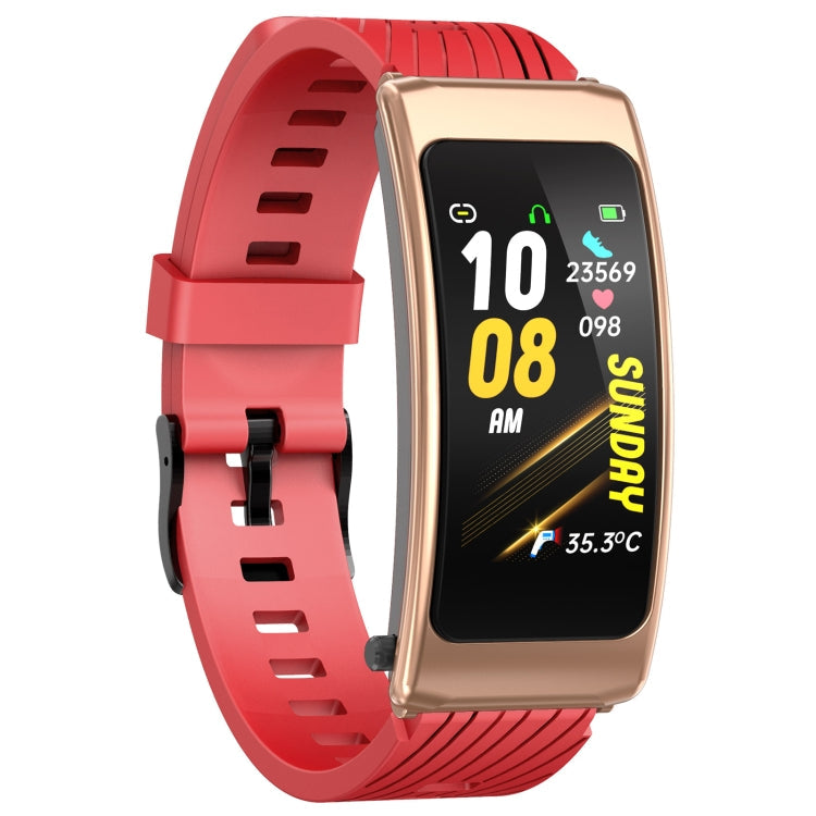 K20 1.14 inch Silicone Band Earphone Detachable Life Waterproof Smart Watch Support Bluetooth Call, Silicone Band (Black Rose Gold)
