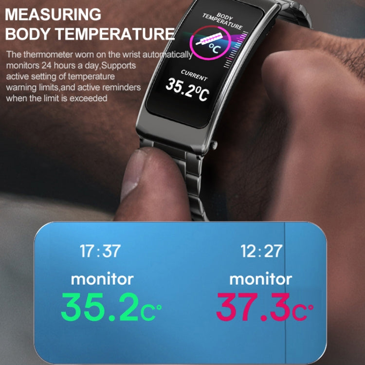 K20 1.14 inch Silicone Band Earphone Detachable Life Waterproof Smart Watch Support Bluetooth Call, Silicone Band (Black Rose Gold)