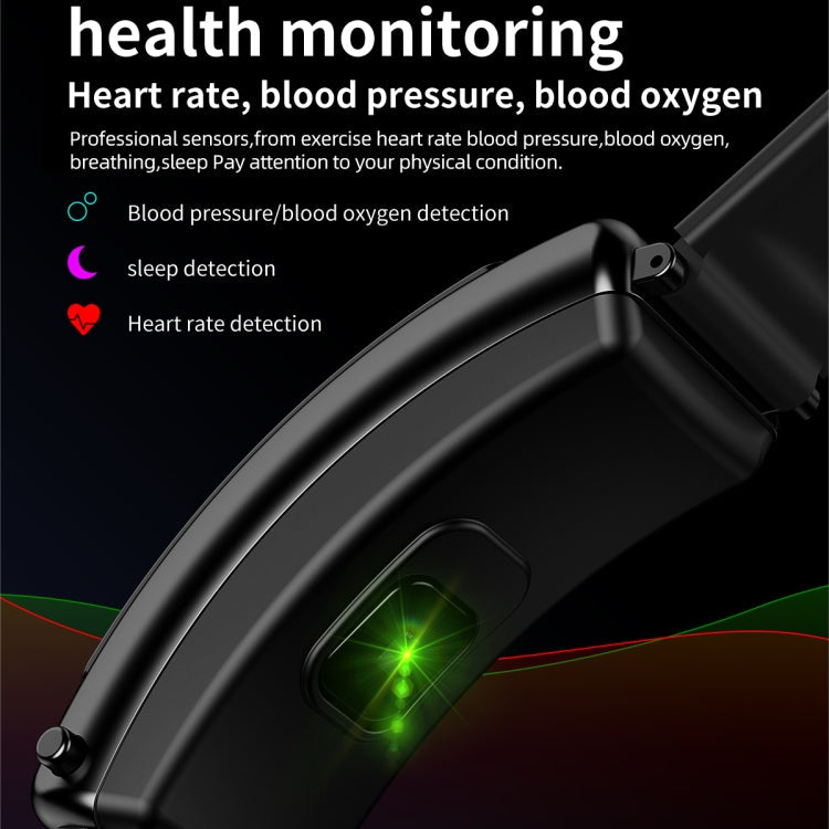 K50 1.08 inch Silicone Band Earphone Detachable IP67 Waterproof Smart Watch Support Bluetooth Call, Silicone Band (Black), Silicone Band (Black Silver)