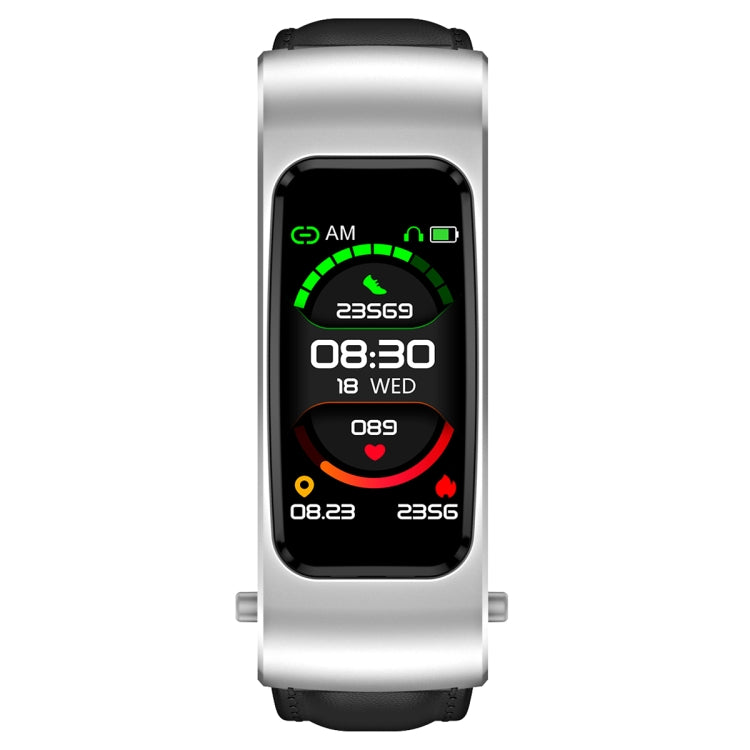 K60 1.08 inch Leather Band Earphone Detachable Life Waterproof Smart Watch Support Bluetooth Call, Leather Band (Black Silver), Leather Band (Black), Leather Band (Brown Silver)