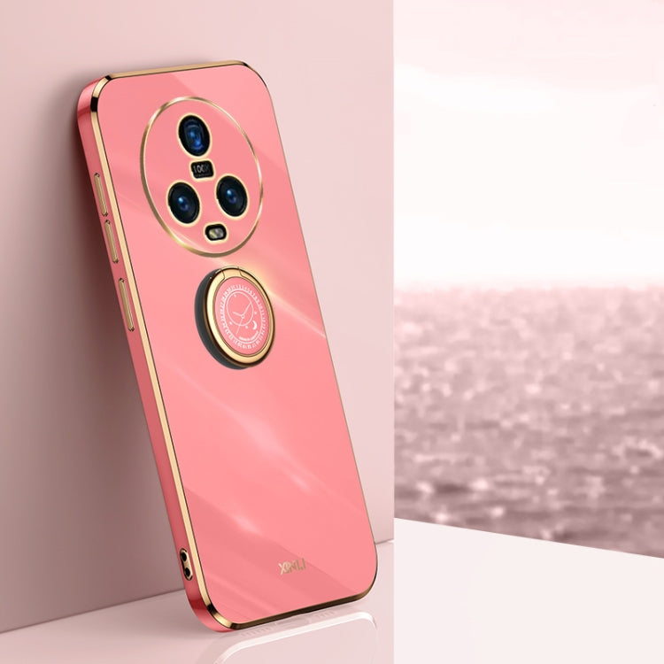 XINLI Straight Edge 6D Electroplate TPU Phone Case with Ring Holder, For Honor Magic5 5G, For Honor Magic5 Pro 5G, For Honor X7a 2023