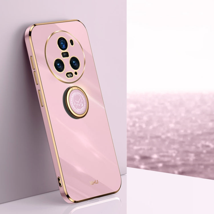 XINLI Straight Edge 6D Electroplate TPU Phone Case with Ring Holder, For Honor Magic5 5G, For Honor Magic5 Pro 5G, For Honor X7a 2023