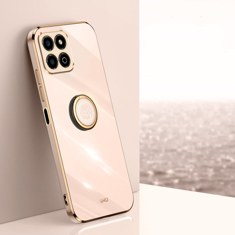 XINLI Straight Edge 6D Electroplate TPU Phone Case with Ring Holder, For Honor X8a 2023, For Honor X9a 5G, For Huawei nova Y61