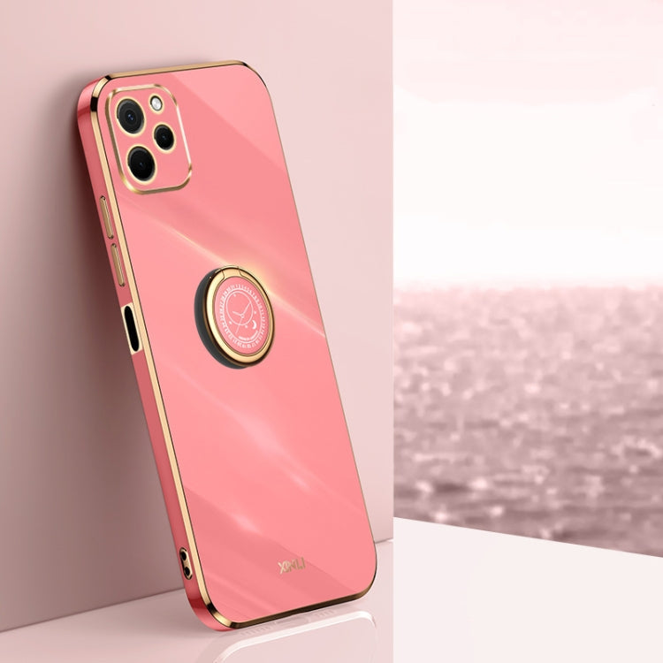 XINLI Straight Edge 6D Electroplate TPU Phone Case with Ring Holder, For Honor X8a 2023, For Honor X9a 5G, For Huawei nova Y61