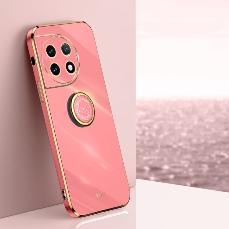 XINLI Straight Edge 6D Electroplate TPU Phone Case with Ring Holder, For OnePlus 11, For OnePlus Ace 2, For Realme GT Neo 5