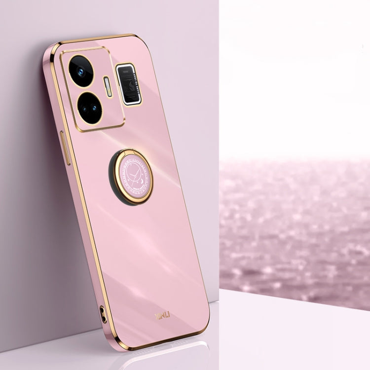 XINLI Straight Edge 6D Electroplate TPU Phone Case with Ring Holder, For OnePlus 11, For OnePlus Ace 2, For Realme GT Neo 5