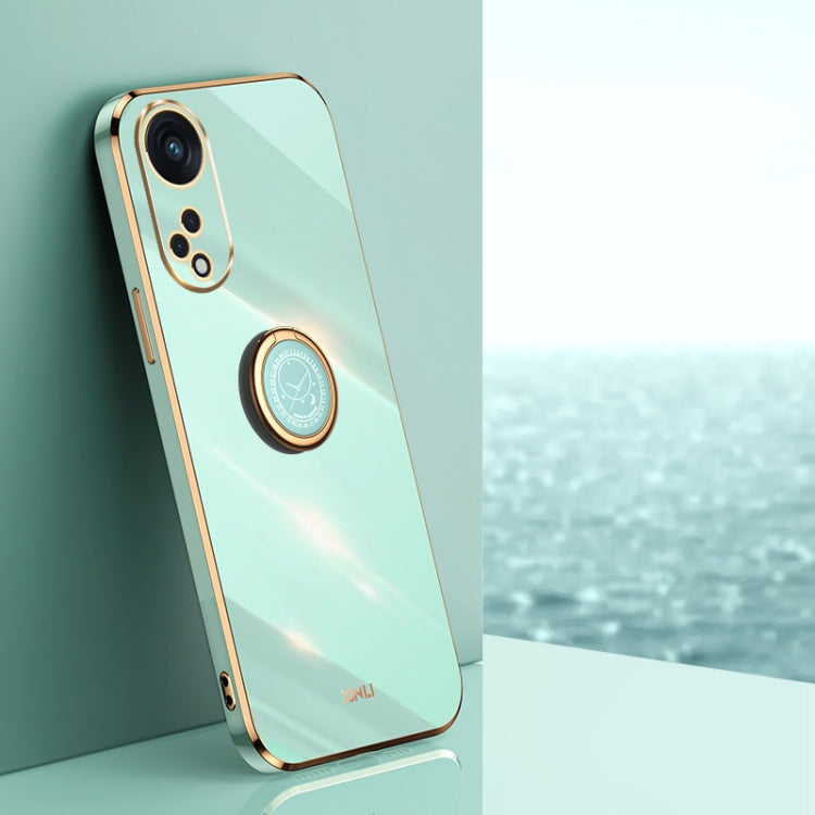 XINLI Straight Edge 6D Electroplate TPU Phone Case with Ring Holder, For OPPO Reno8 T 5G, For vivo Y100, For Samsung Galaxy A24 4G