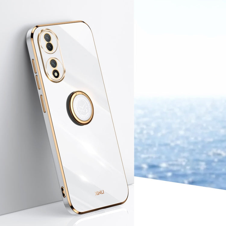 XINLI Straight Edge 6D Electroplate TPU Phone Case with Ring Holder, For OPPO Reno8 T 5G, For vivo Y100, For Samsung Galaxy A24 4G