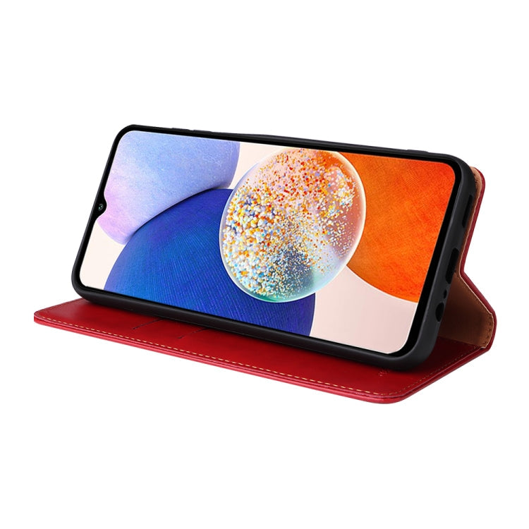 Fierre Shann PU Genuine Leather Texture Leather Phone Case, For Samsung Galaxy A14 5G, For Samsung Galaxy A23, For Samsung Galaxy A34 5G