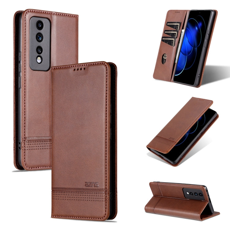 AZNS Magnetic Calf Texture Flip Leather Phone Case, For Honor 80 GT