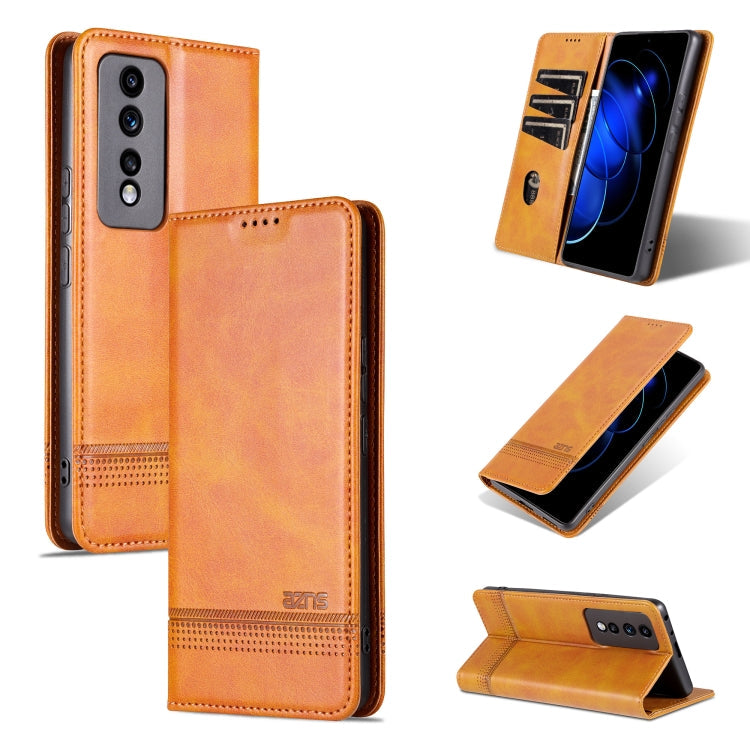 AZNS Magnetic Calf Texture Flip Leather Phone Case, For Honor 80 GT