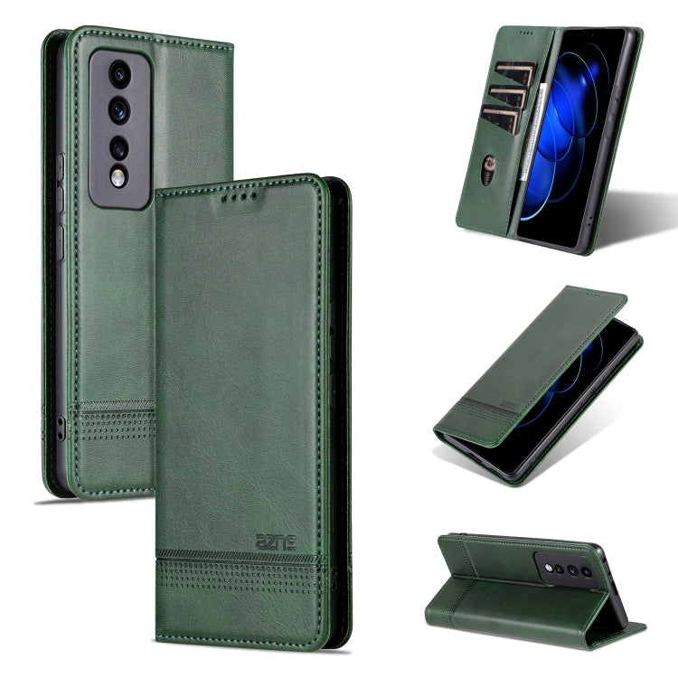 AZNS Magnetic Calf Texture Flip Leather Phone Case, For Honor 80 GT