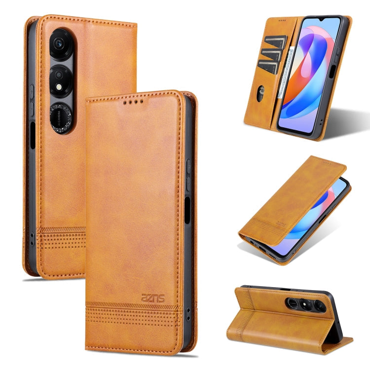 AZNS Magnetic Calf Texture Flip Leather Phone Case, For Honor X50i/90 Lite, For Honor Play 40, For Honor 90 Pro, For Honor 90