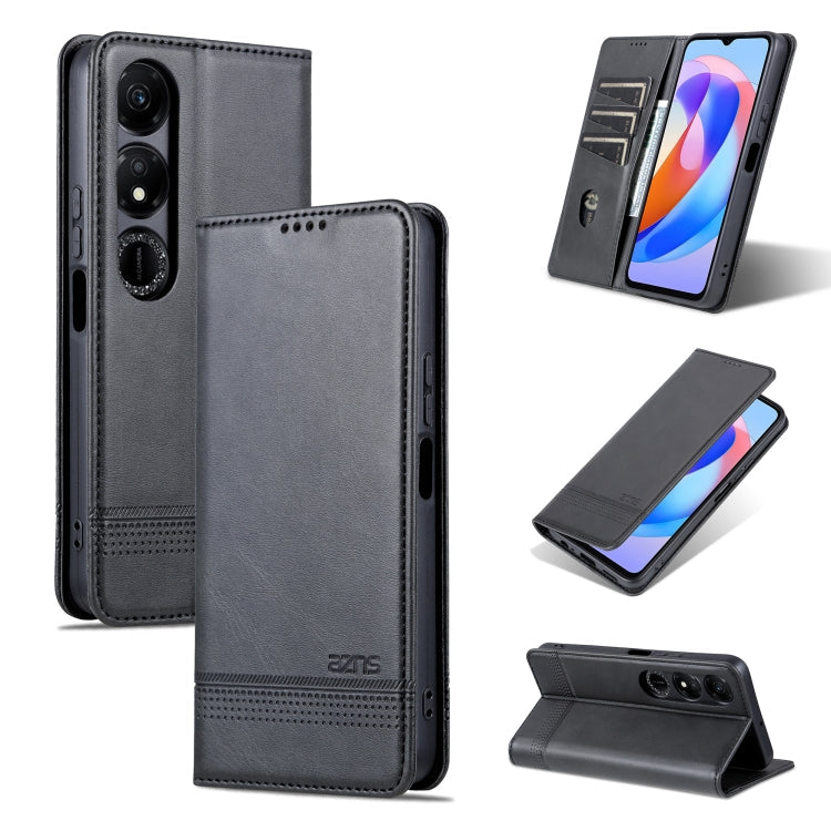 AZNS Magnetic Calf Texture Flip Leather Phone Case, For Honor X50i/90 Lite, For Honor Play 40, For Honor 90 Pro, For Honor 90