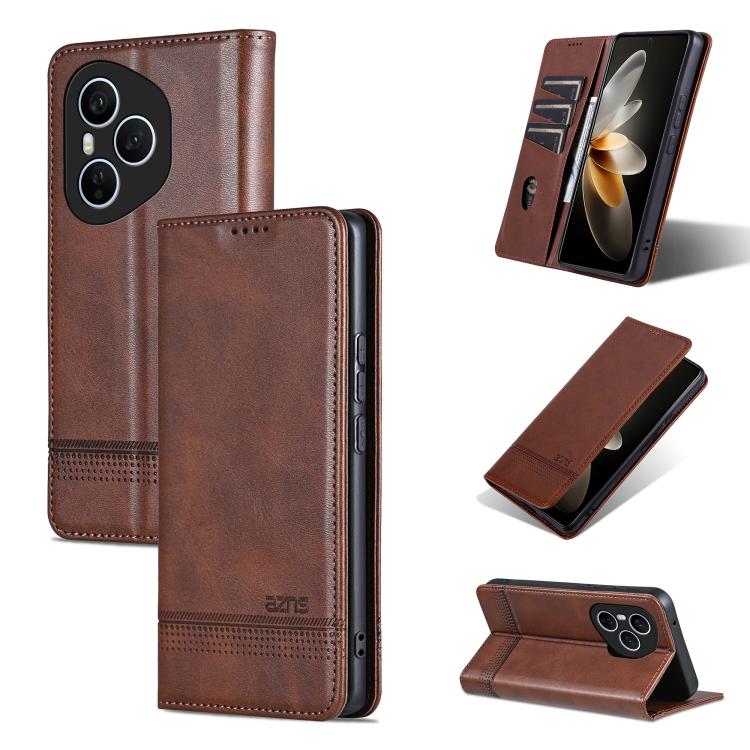 AZNS Magnetic Calf Texture Flip Leather Phone Case, For Honor X70 5G, For Honor 400 Pro 5G Global 160.8mm, For Honor Play 60, For Honor 400 Global 156.5mm