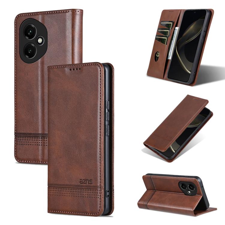 AZNS Magnetic Calf Texture Flip Leather Phone Case, For Honor X70 5G, For Honor 400 Pro 5G Global 160.8mm, For Honor Play 60, For Honor 400 Global 156.5mm