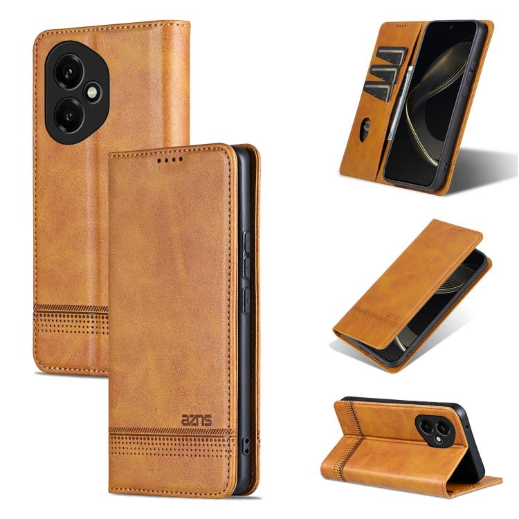 AZNS Magnetic Calf Texture Flip Leather Phone Case, For Honor X70 5G, For Honor 400 Pro 5G Global 160.8mm, For Honor Play 60, For Honor 400 Global 156.5mm