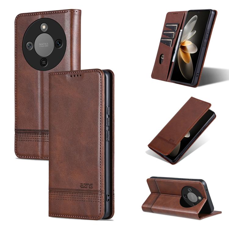 AZNS Magnetic Calf Texture Flip Leather Phone Case, For Honor X70 5G, For Honor 400 Pro 5G Global 160.8mm, For Honor Play 60, For Honor 400 Global 156.5mm