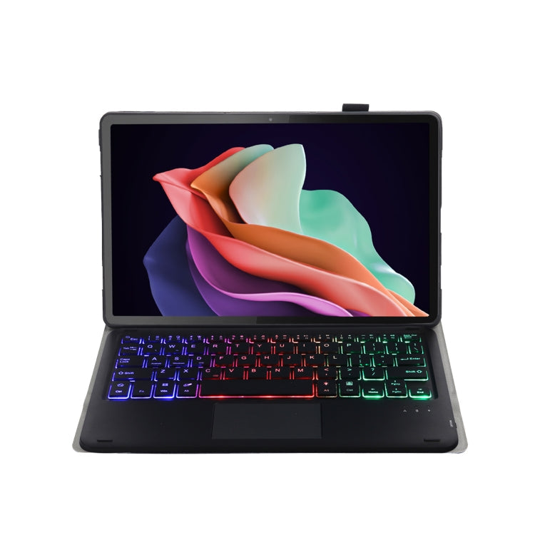 AHW13-AS Lambskin Texture Ultra-thin Detachable Backlight Bluetooth Keyboard Leather Case with Touchpad, AHW13-AS