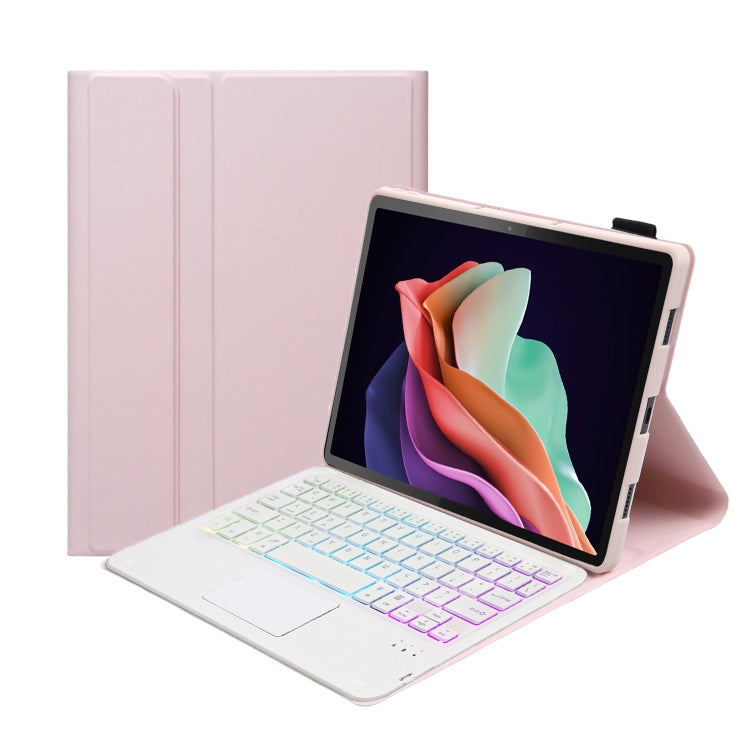AHW13-AS Lambskin Texture Ultra-thin Detachable Backlight Bluetooth Keyboard Leather Case with Touchpad, AHW13-AS