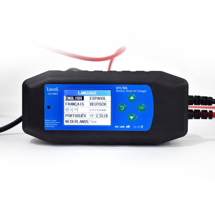 CAT-280 2 in 1 Car Battery Charger & Color Screen Battery Tester, EU Plug