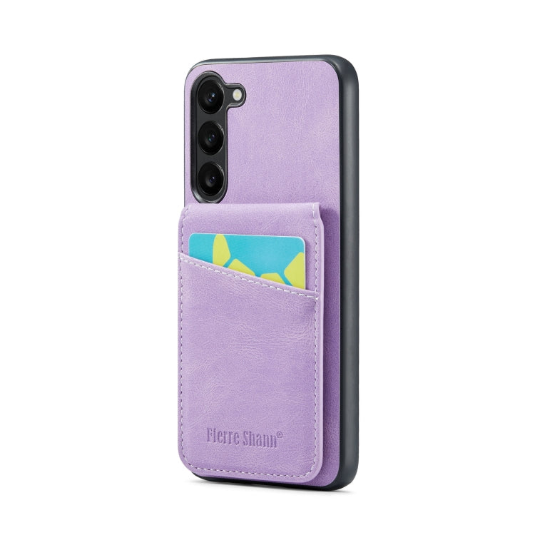 Fierre Shann Crazy Horse Card Holder Back Cover PU Phone Case, For Samsung Galaxy S22 Ultra 5G, For Samsung Galaxy S23+ 5G, For Samsung Galaxy S23 Ultra 5G