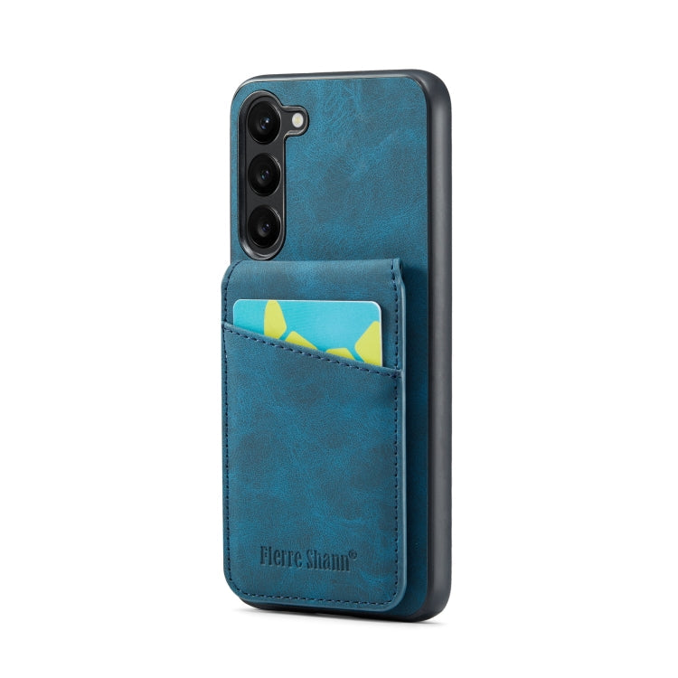 Fierre Shann Crazy Horse Card Holder Back Cover PU Phone Case, For Samsung Galaxy S22 Ultra 5G, For Samsung Galaxy S23+ 5G, For Samsung Galaxy S23 Ultra 5G