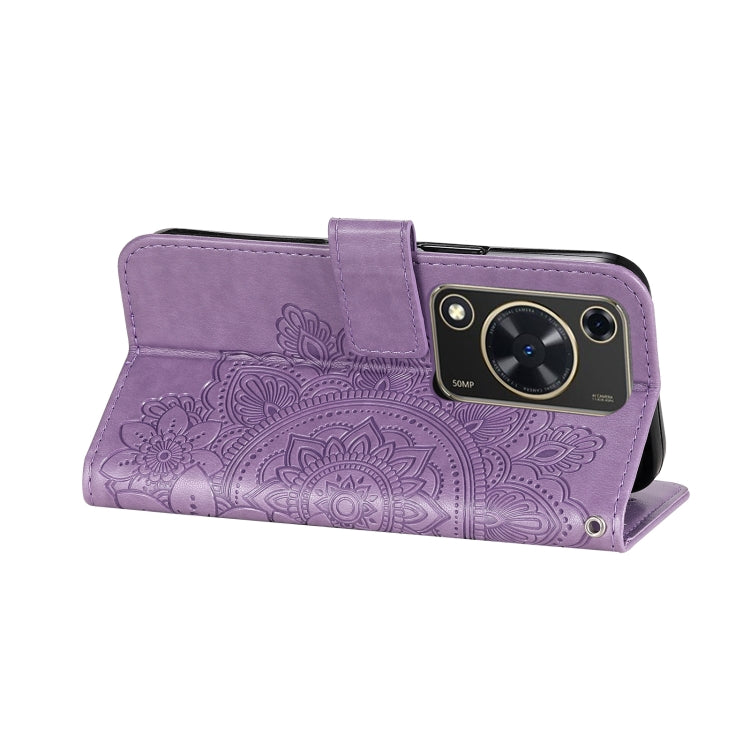 Seven-petal Flowers Embossing Leather Phone Case, For Huawei Enjoy 70, For Huawei nova 11 SE, For Huawei nova 12 Pro, For Huawei Mate 60
